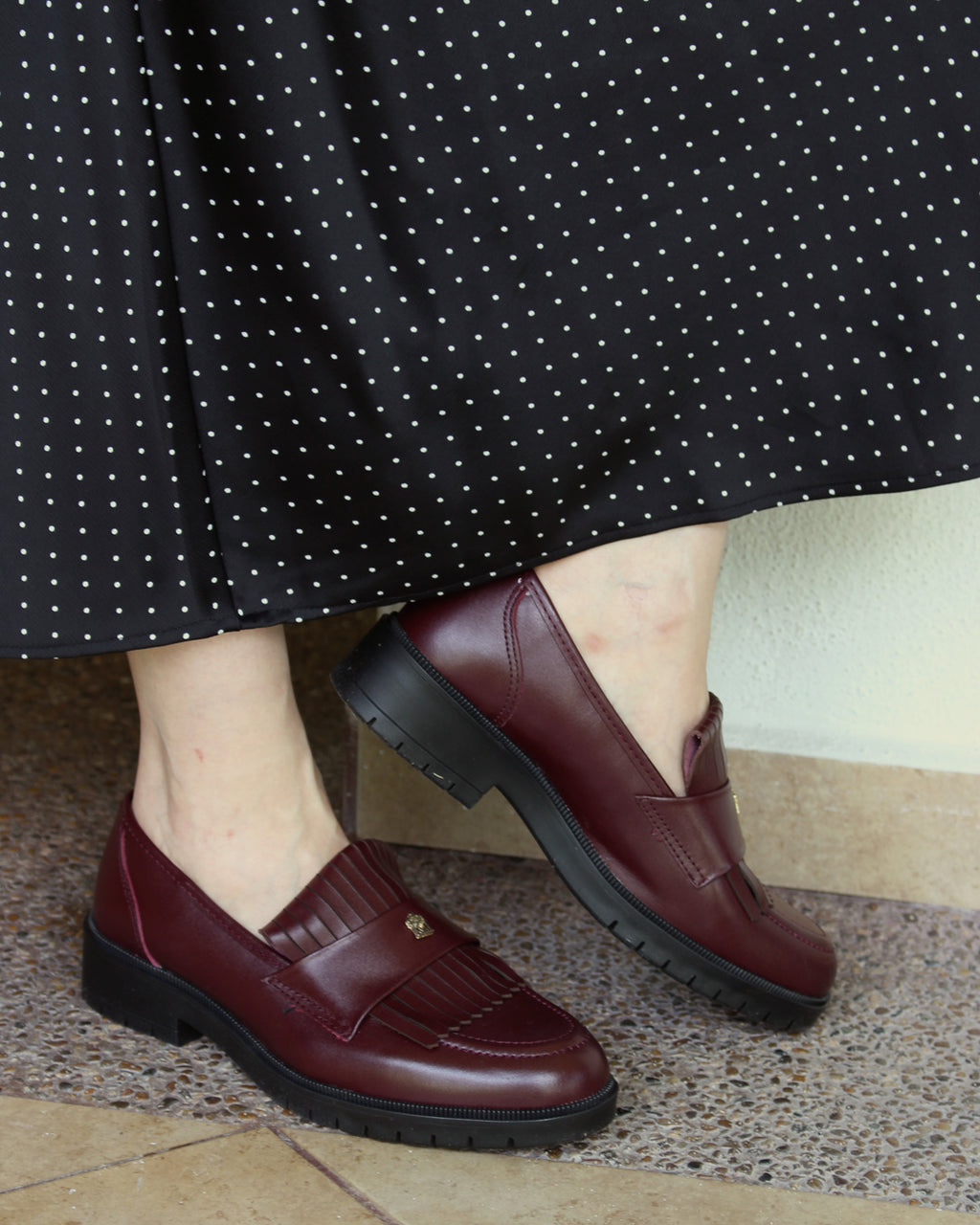 Mocasín de Mujer 9654 Piel Davina Vino