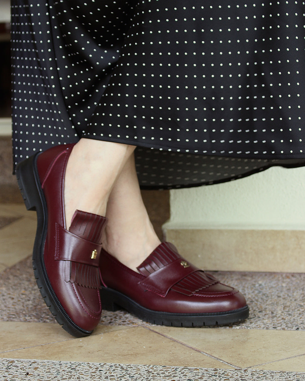 Mocasín de Mujer 9654 Piel Davina Vino