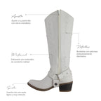 Bota Alta Vaquera Mujer 96540 Piel Marfil