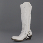 Bota Alta Vaquera Mujer 96540 Piel Marfil