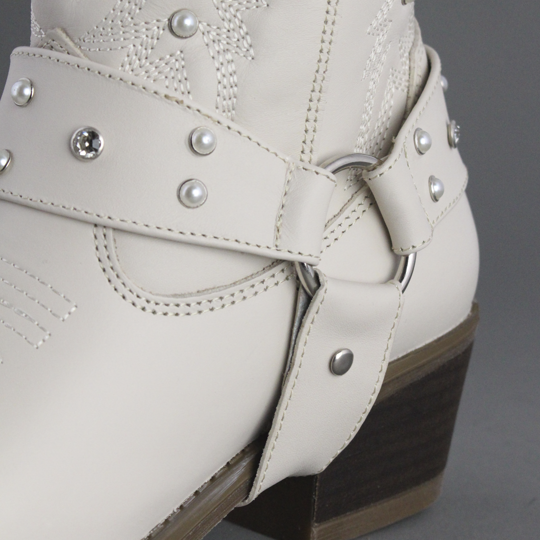 Bota Alta Vaquera Mujer 96540 Piel Marfil