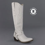 Bota Alta Vaquera Mujer 96540 Piel Marfil