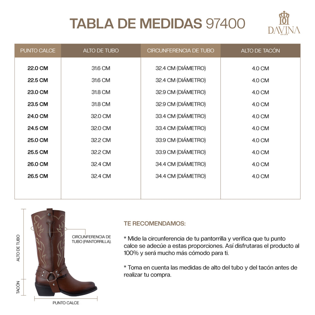 Bota Vaquera Mujer 97400 Davina Piel Shedrón