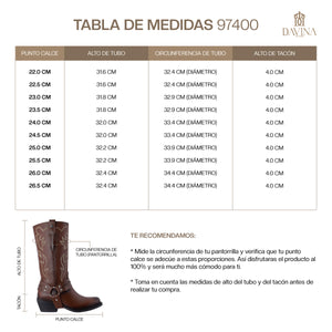 Bota Vaquera Dama 97400 Davina Piel Shedrón