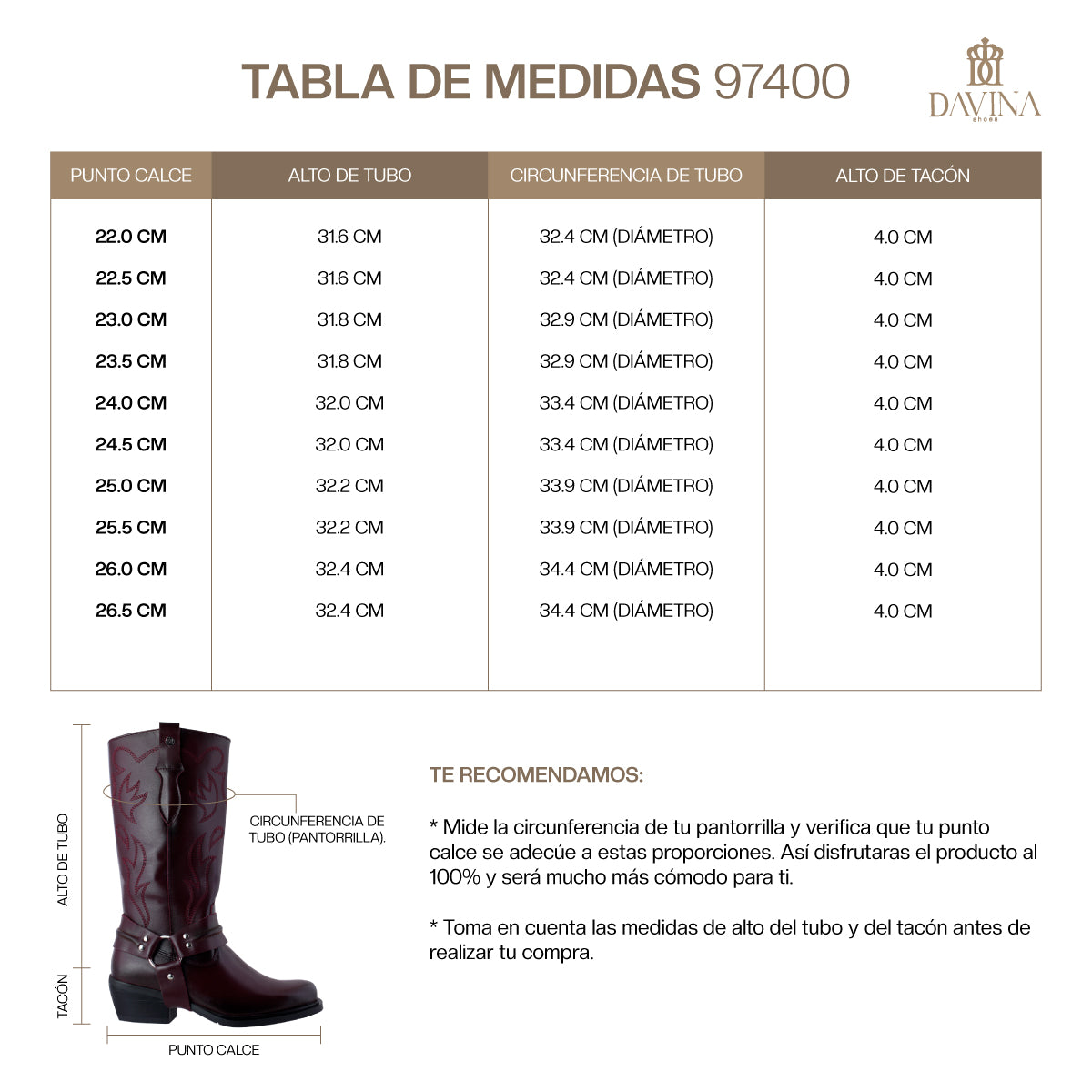 Bota Vaquera 94700 Davina Piel Vino