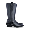 Bota vaquera Mujer 97401 Piel Negro con adorno tipo estribo