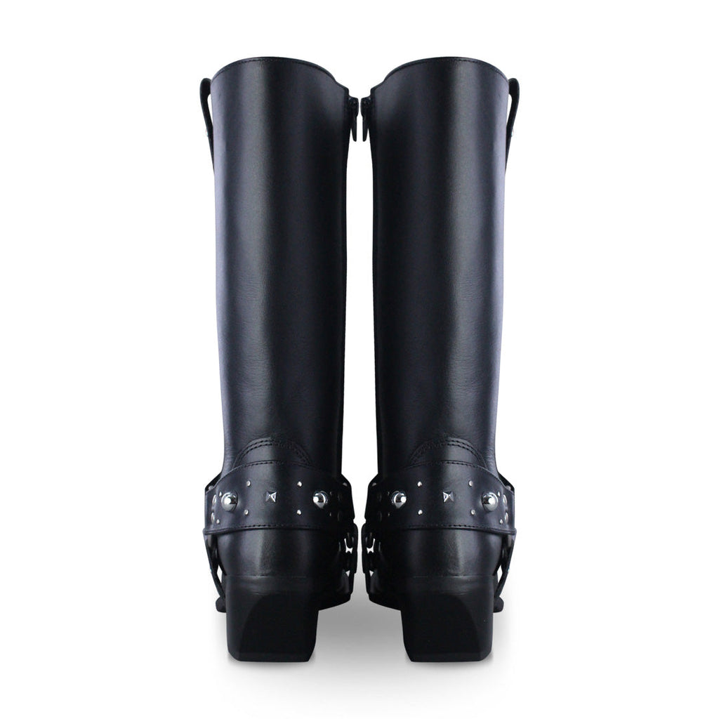 Bota vaquera Mujer 97401 Piel Negro con adorno tipo estribo