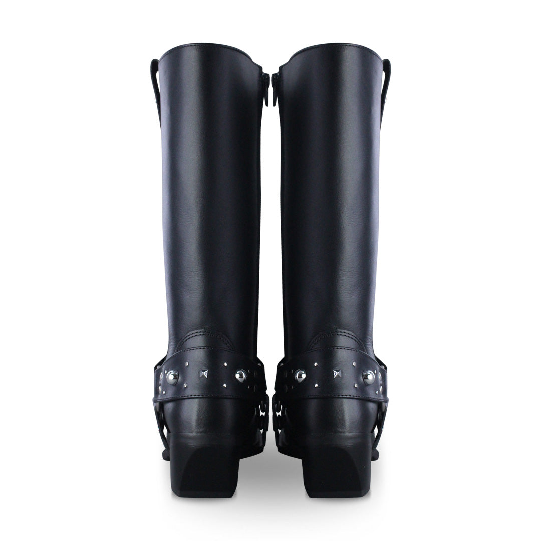Bota vaquera Mujer 97401 Piel Negro con adorno tipo estribo