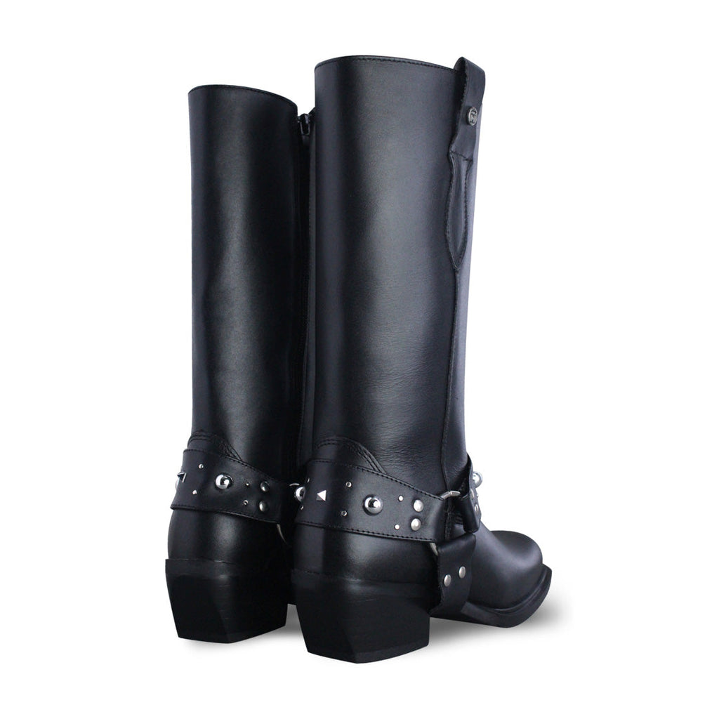 Bota vaquera Mujer 97401 Piel Negro con adorno tipo estribo