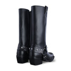 Bota vaquera Mujer 97401 Piel Negro con adorno tipo estribo