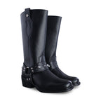 Bota vaquera Mujer 97401 Piel Negro con adorno tipo estribo