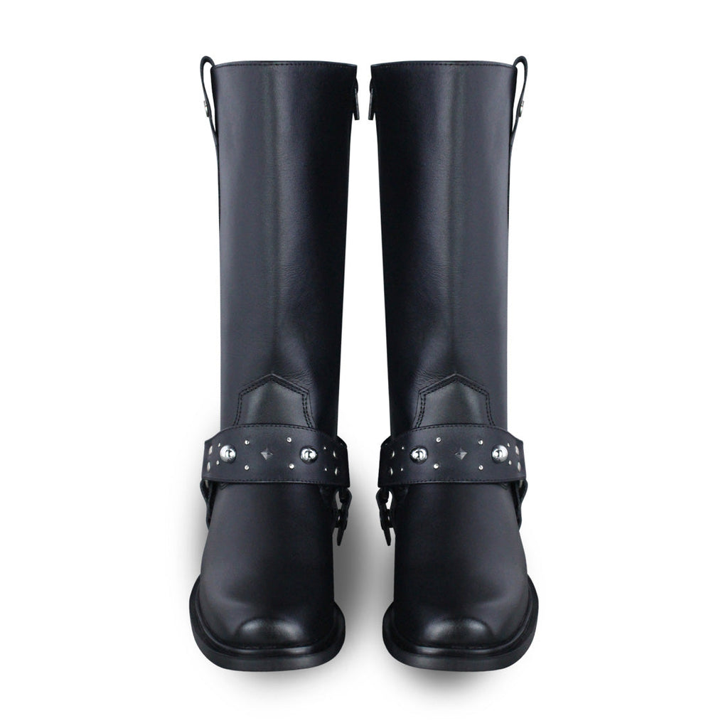 Bota vaquera Mujer 97401 Piel Negro con adorno tipo estribo
