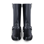 Bota vaquera Mujer 97401 Piel Negro con adorno tipo estribo