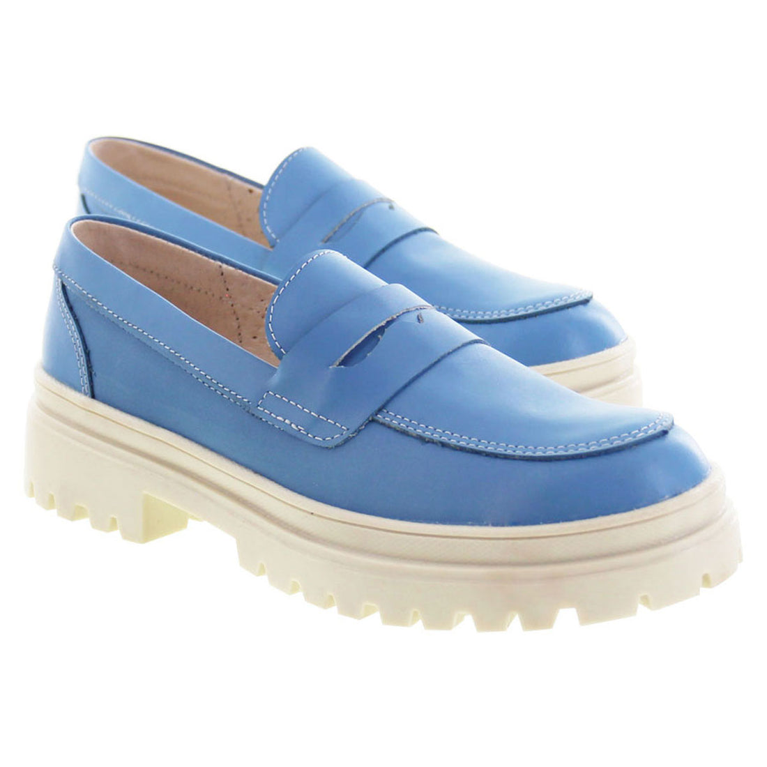 Mocasín Mujer 9970 Davina Piel Azul con Antifaz