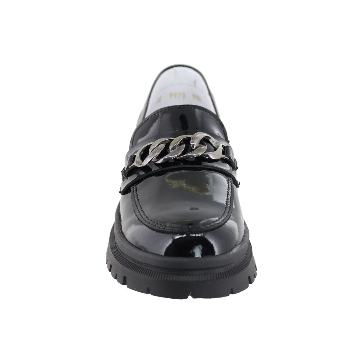 Mocasín de Mujer 9973 Charol Davina Negro con Correa