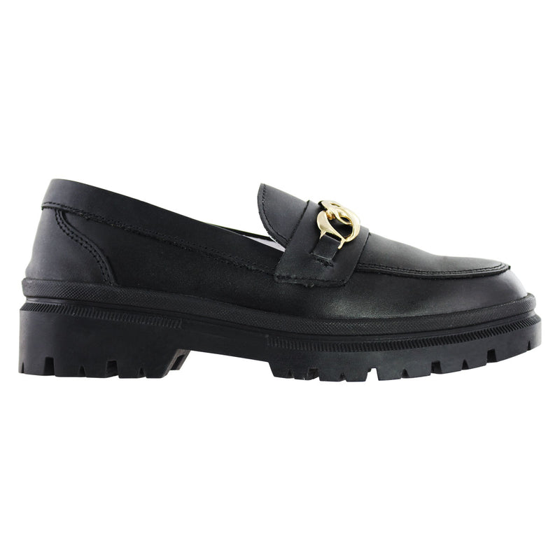 Mocasín de Mujer Davina 9973 Piel Negro con Correa