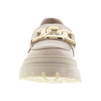 Mocasín Mujer 9974 Davina Piel Beige con Herraje Dorado