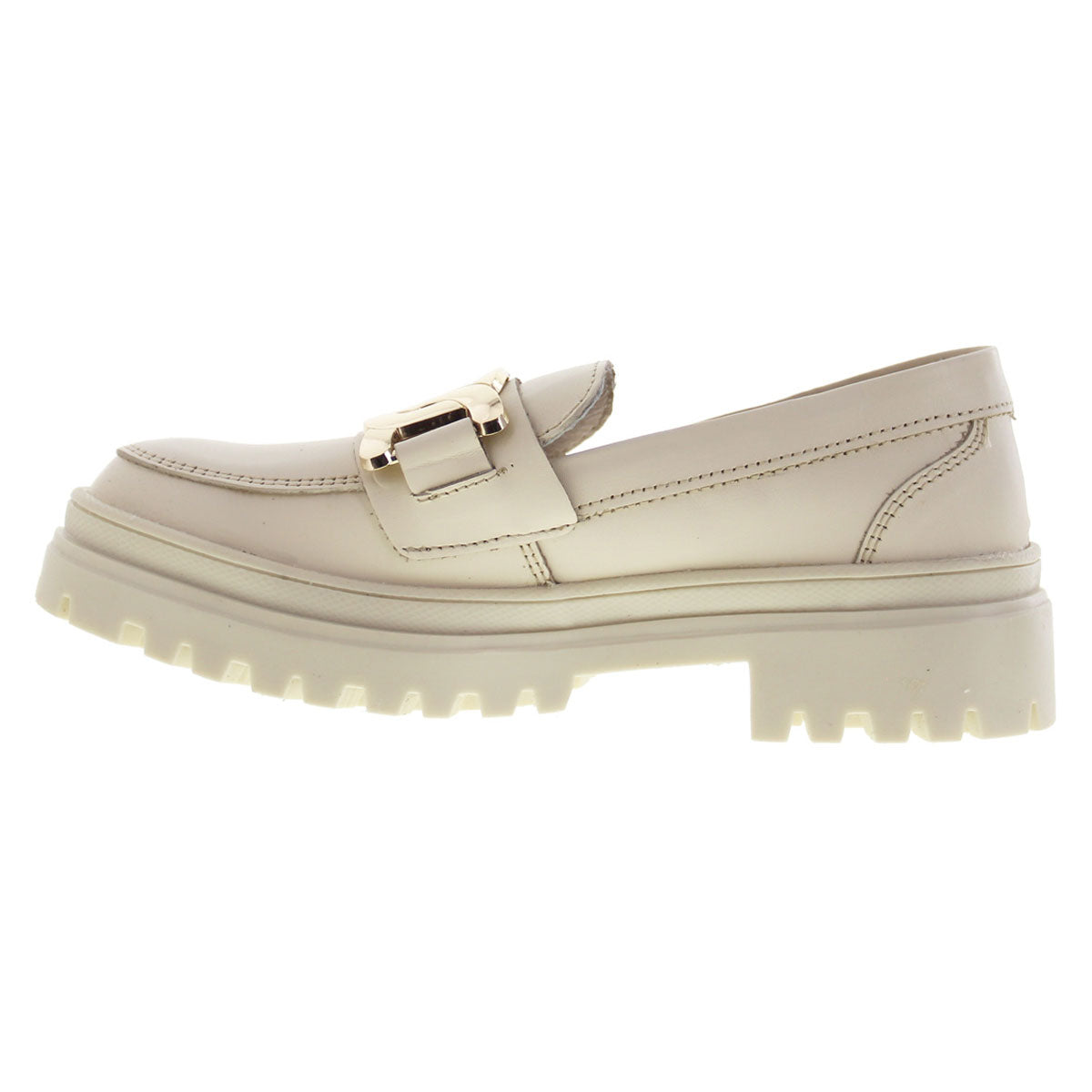 Mocasín Mujer 9974 Davina Piel Beige con Herraje Dorado