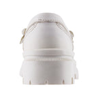 Mocasín de Mujer 9978 Piel Marfil con Flores