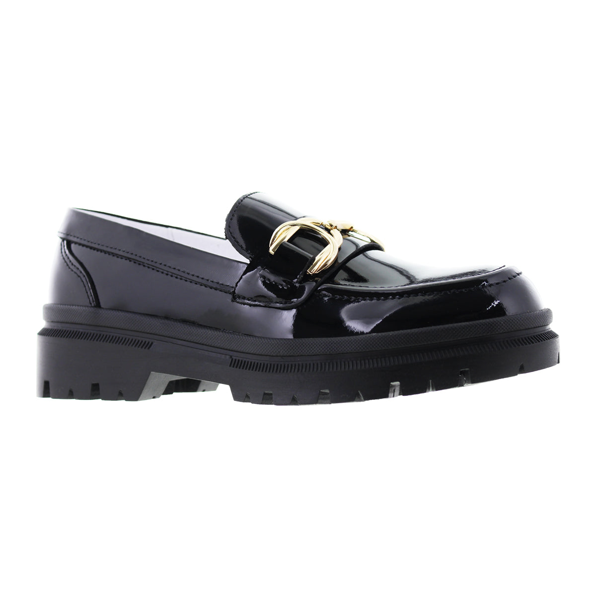 Mocasín de Mujer 9982 Davina Charol Negro con Hebilla