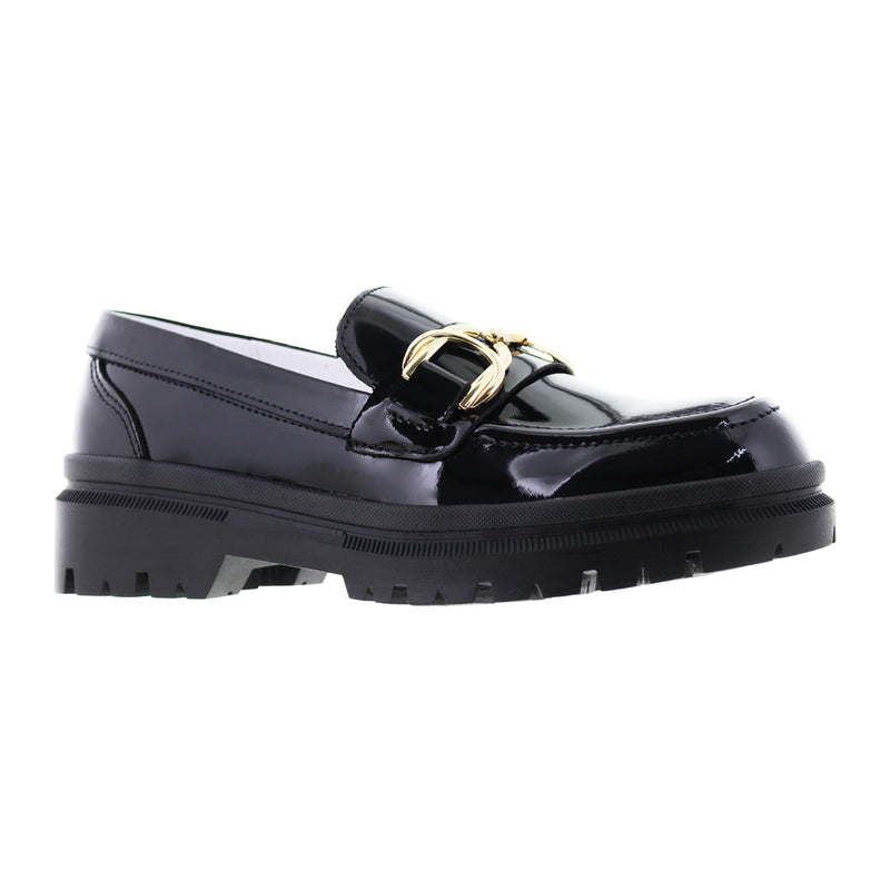 Mocasín de Mujer 9982 Davina Charol Negro con Hebilla