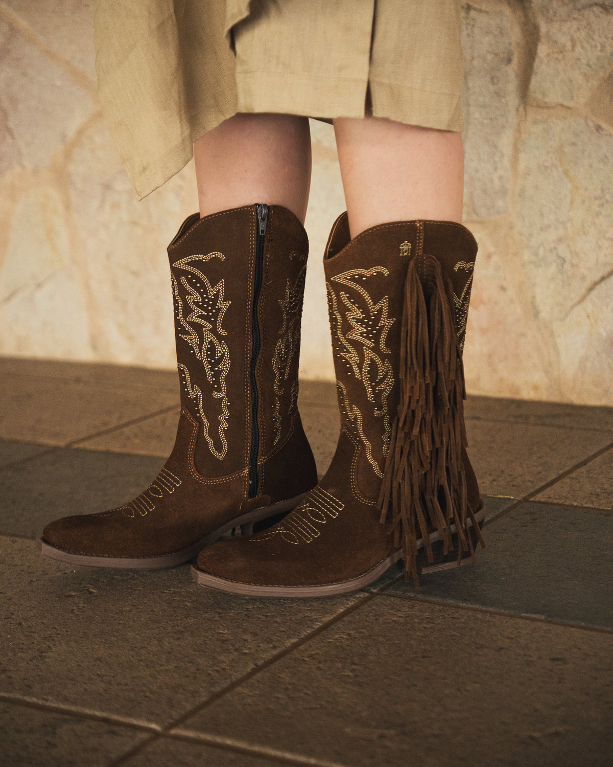 Bota Vaquera Mujer 96411 Gamuza Café