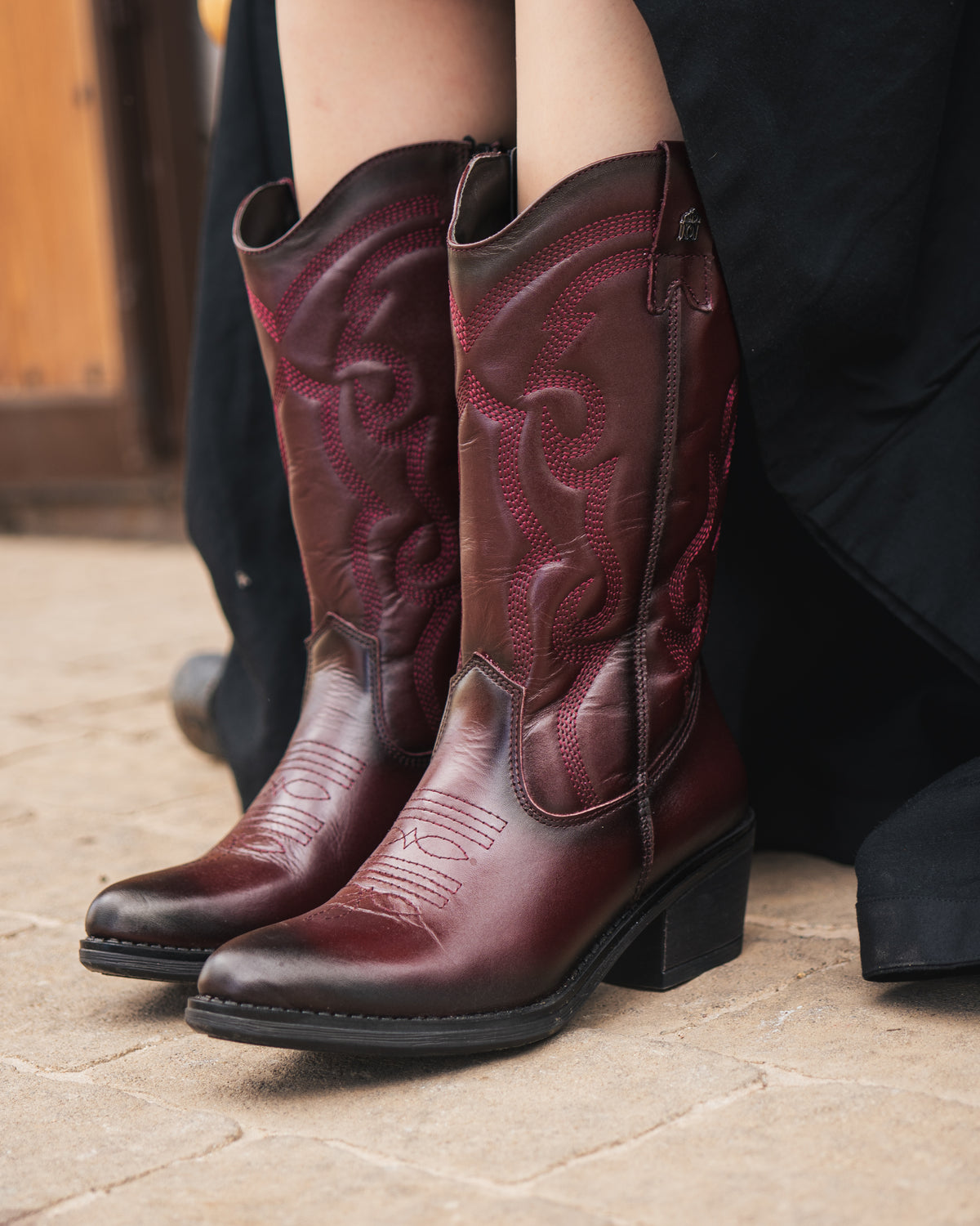 Bota Vaquera Mujer 96393 Davina Piel Vino