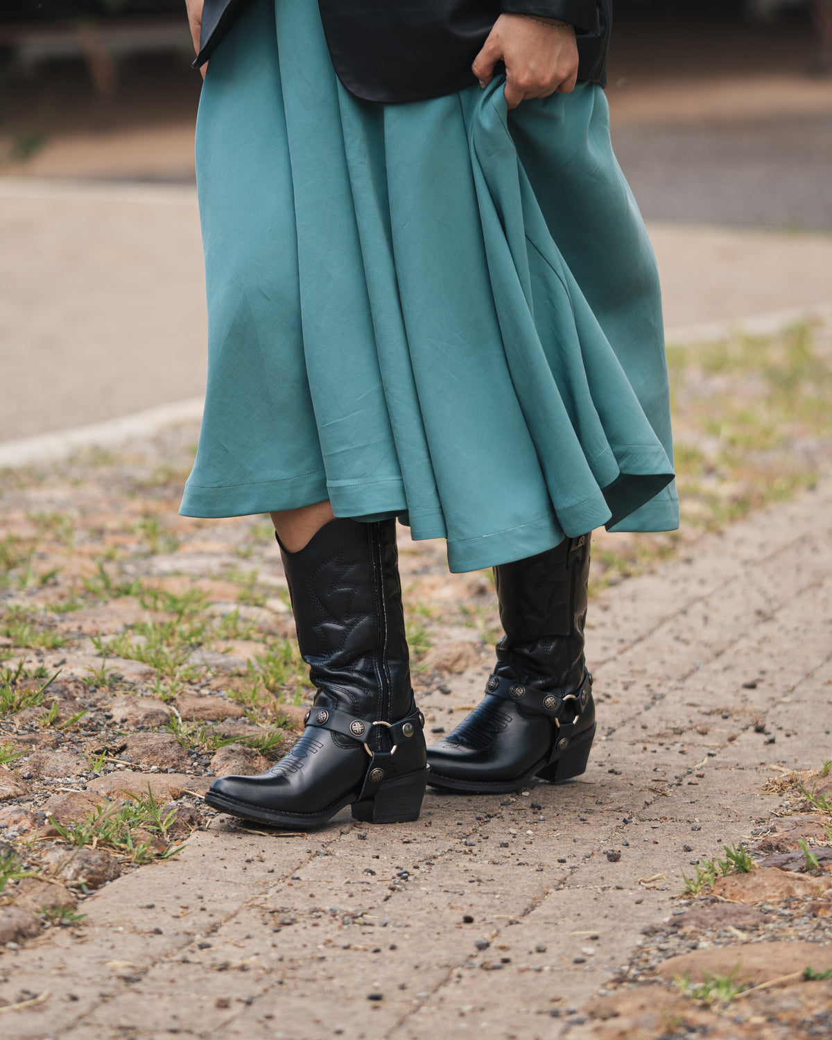Bota Vaquera de Mujer 96401 Davina Piel Negro