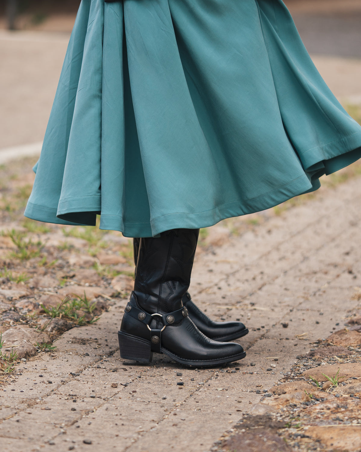 Bota Vaquera de Mujer 96401 Davina Piel Negro