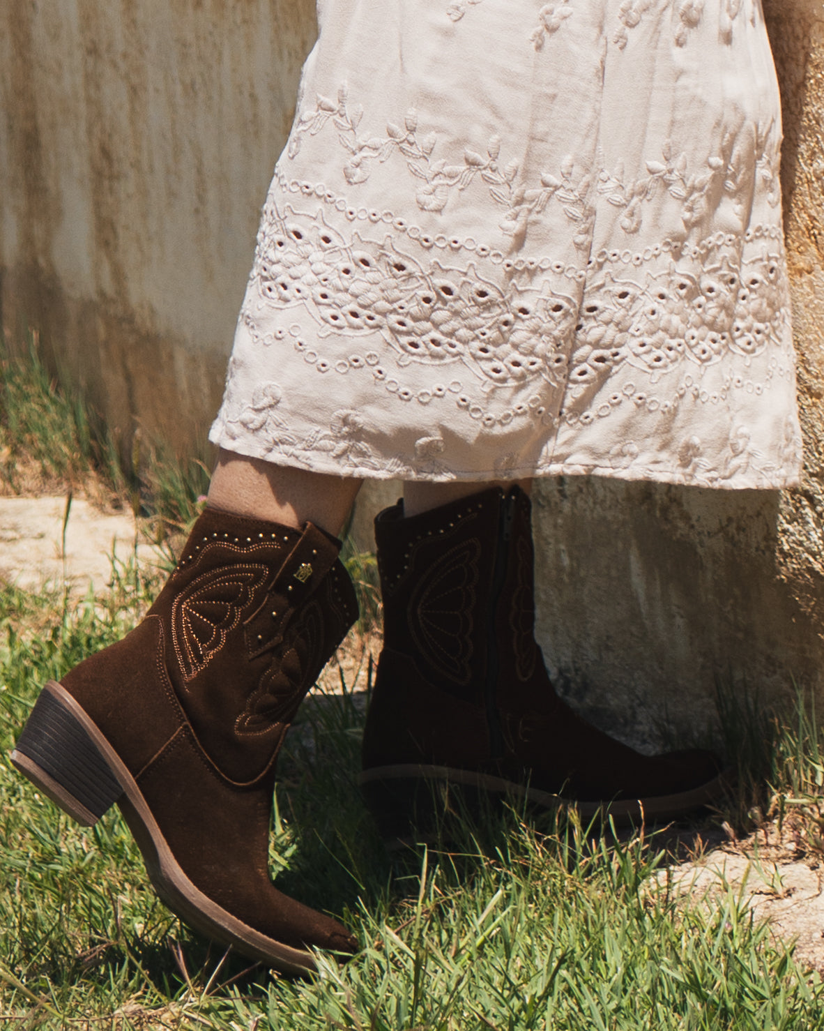 Bota Vaquera Mujer 96100 Mariel Gamuza Avellana