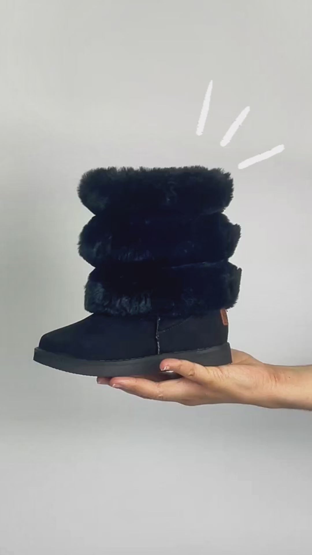 Bota de Mujer 7621 Davina Negro con Peluche