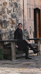 Bota Alta Vaquera Mujer 96534 Davina Piel Negro