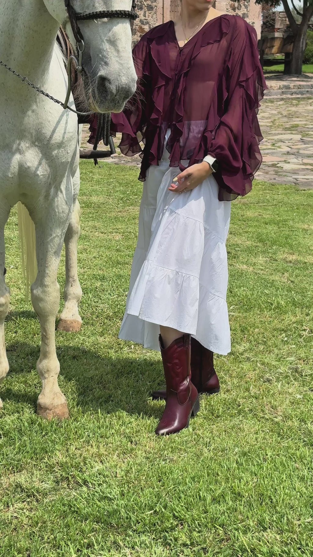 Bota Vaquera Mujer 96393 Davina Piel Vino