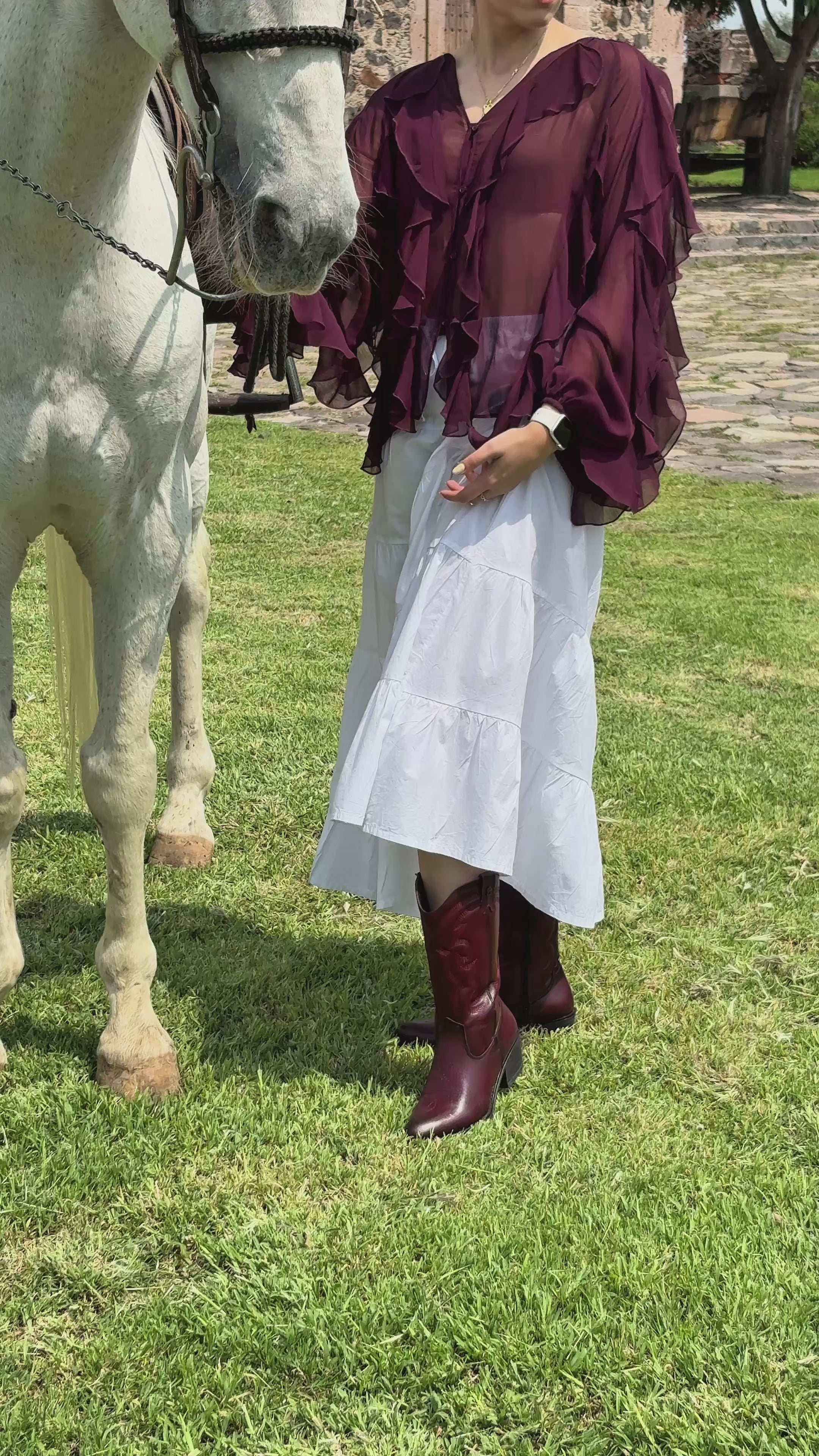 Bota Vaquera Mujer 96393 Davina Piel Vino