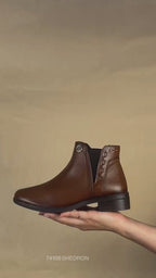 Bota de Mujer 74166 Davina Piel Café con Elástico