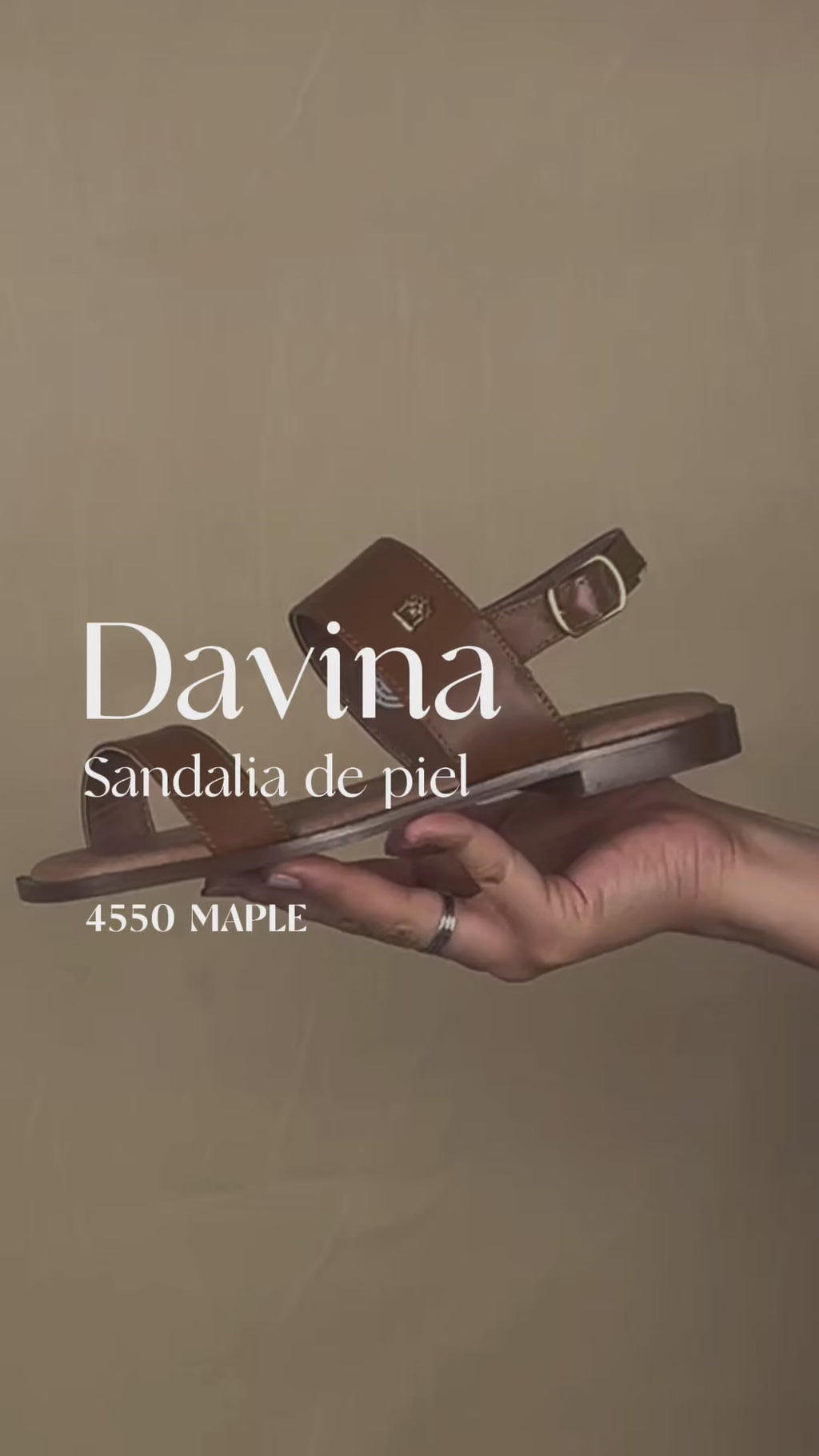 Sandalia de Mujer 4550 Davina Piel Maple con Hebilla