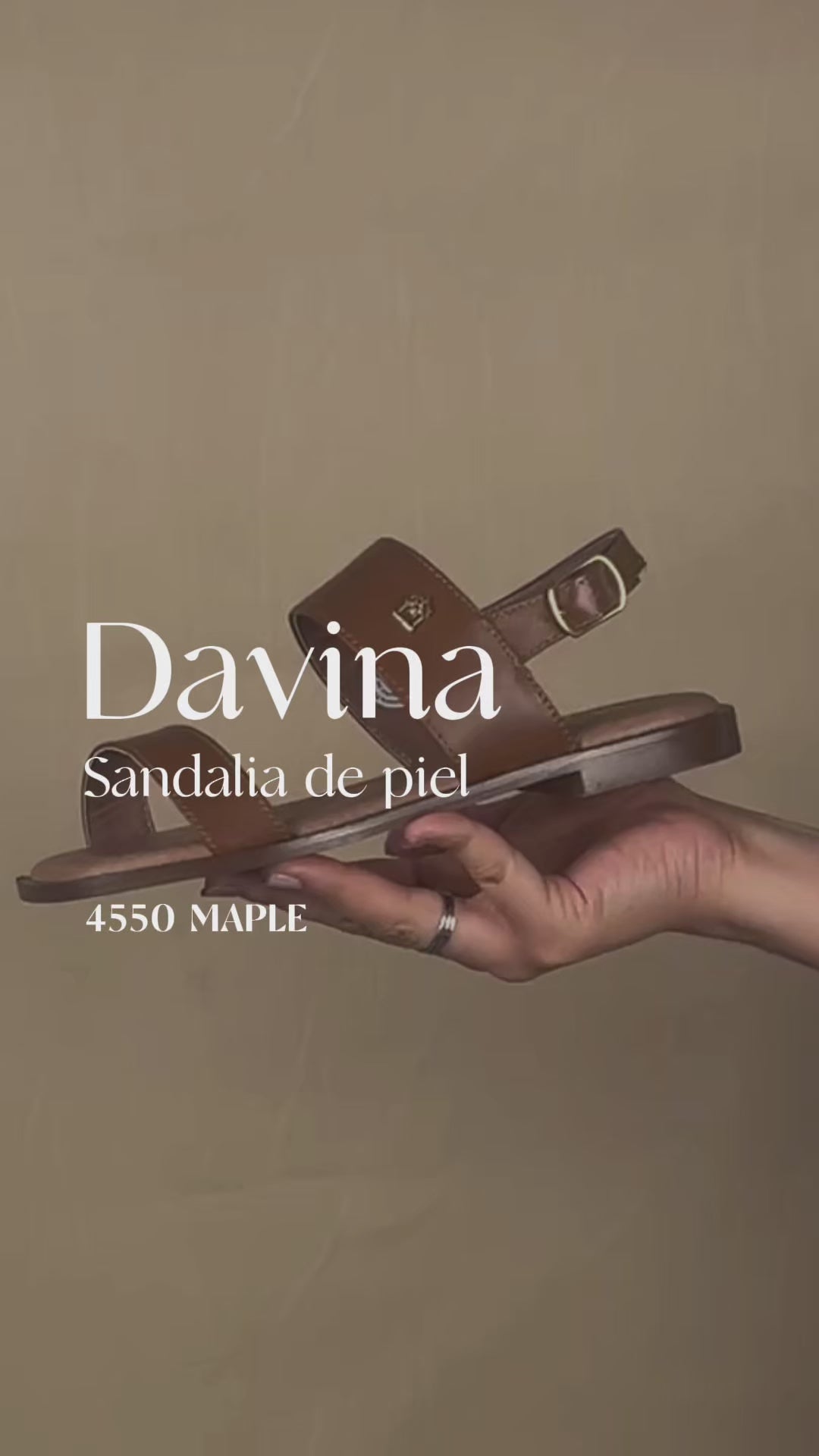 Sandalia de Mujer 4550 Davina Piel Maple con Hebilla