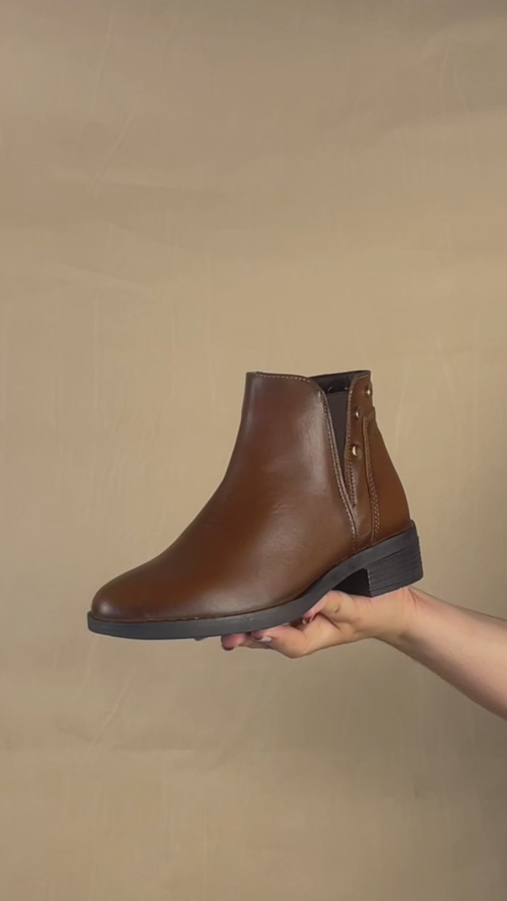 Bota Corta de Dama 74165 Davina Piel Café