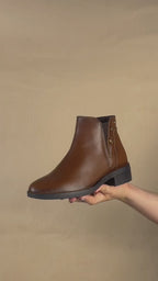 Bota Corta de Dama 74165 Davina Piel Café
