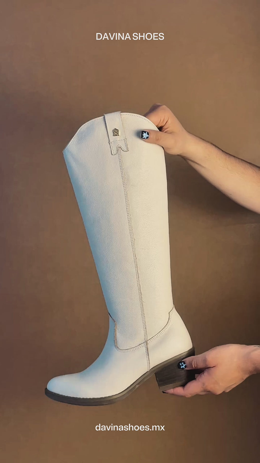 Bota Alta Vaquera Mujer 96505 Davina Piel Beige