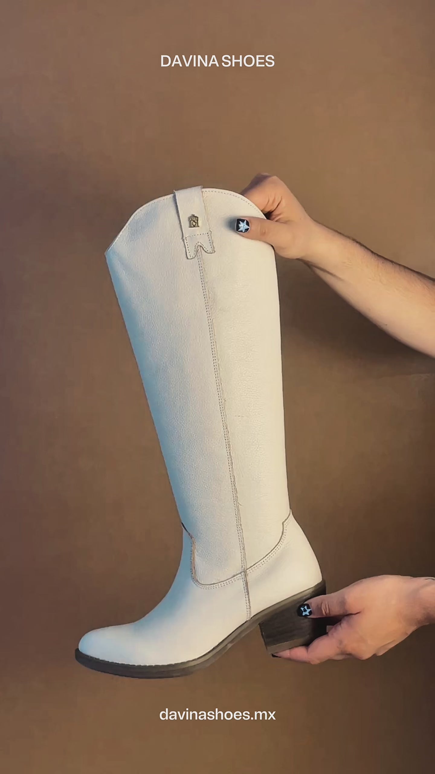 Bota Alta Vaquera Mujer 96505 Davina Piel Beige