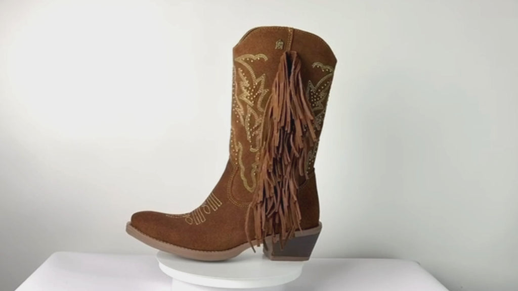 Bota Vaquera Mujer 96411 Gamuza Café