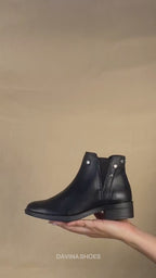 Bota Corta de Mujer 74165 Davina Piel Negro
