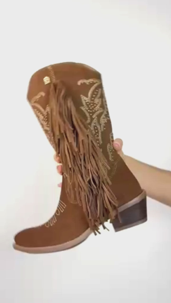 Bota Vaquera Mujer 96411 Gamuza Café